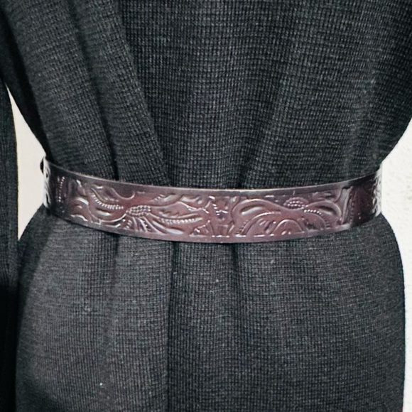 100% leather brown belt main image 5